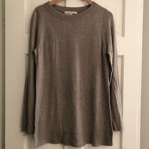 LOFT Cream Tunic Length Sweater